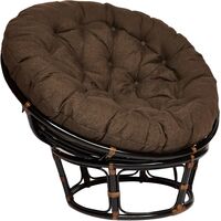Кресло TetChair Papasan коричневое (ткань, ротанг)
