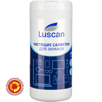 Салфетки влажные для экранов LUSCAN (Attache Selection) с  антистатическим эффектом антибактериальные (100 штук в тубе)