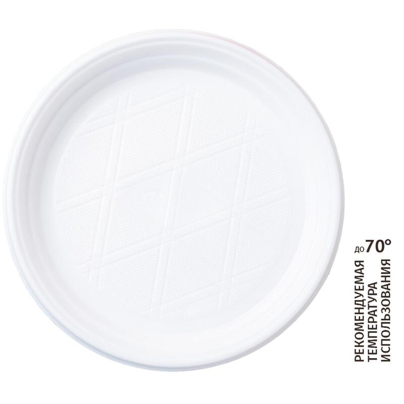 Тарелка одноразовая пластиковая 165 мм белая 100 штук в упаковке Комус Эконом – купить по выгодной цене в интернет-магазине | 320833