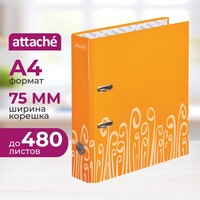 Папка-регистратор Attache Fantasy 75 мм оранжевая ламинированный  картон/бумага