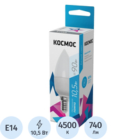 Лампа светодиодная Космос Basic 10.5 Вт E14 C 4500 К 740 Лм матовая  (LkecLED10.5wCNE1445)