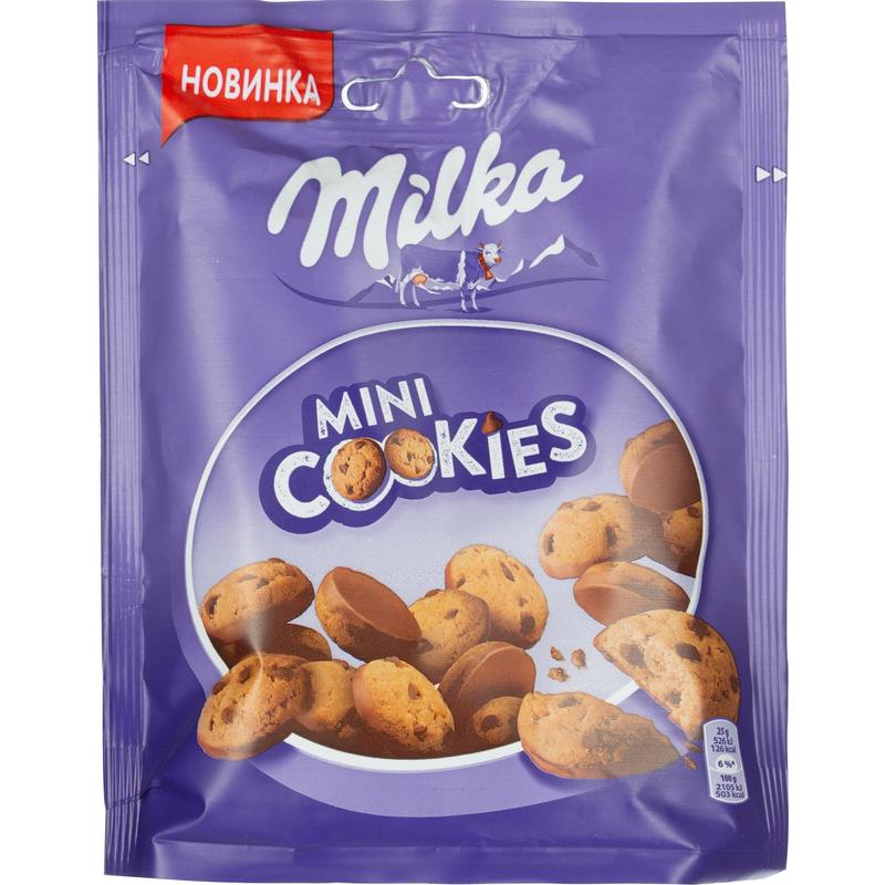 Печенье milka фото Печенье песочное Milka Mini cookies с шоколадными кусочками 100 г - купить по вы