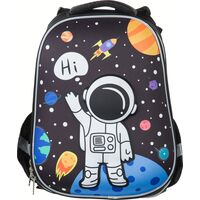 Ранец Комус Класс (№1 School) 3D Space черный с двумя отделениями
