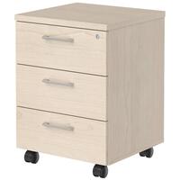 Тумба подкатная Xten XMC-3DА с центральным замком (бук тиара,  465х450х634 мм, 3 ящика)