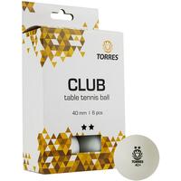 Мяч для настольного тенниса Torres Club 40 мм (6 штук в упаковке)