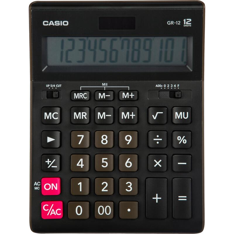 Калькулятор настольный Casio GR-12 12-разрядный черный 209х155х34 мм – выгодная цена – купить товар Калькулятор настольный Casio GR-12 12-разрядный черный 209х155х34 мм в интернет-магазине Комус