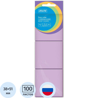 Стикеры Attache Bright colours 38х51 мм пастельные фиолетовые (3 блока  по 100 листов)