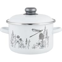 Кастрюля Appetite Flora 4 л эмалированная сталь с крышкой