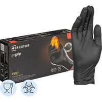 Перчатки одноразовые Mecrator Gogrip нитриловые неопудренные  особопрочные черные (размер L, 50 штук/25 пар в упаковке)