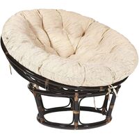 Кресло TetChair Papasan античное черно-коричневое (ткань, ротанг)