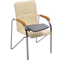 Конференц-кресло Samba ST светло-бежевый/бук (искусственная кожа, металл хромированный)