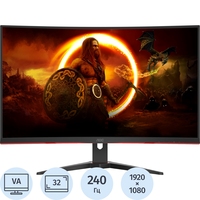 Монитор 32'' AOC C32G2ZE/BK чёрный/красный