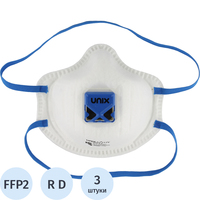 Респиратор UnixAir 112 V противоаэрозольный с клапаном FFP2 RD до 12 ПДК  (3 штуки в упаковке)