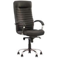 Уценка. Кресло для руководителя Orion Steel черное (натуральная кожа с  компаньоном, металл). уц_меб