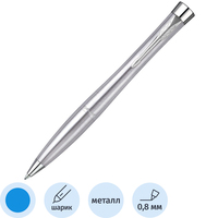Ручка шариковая Parker Urban Metro Metallic цвет чернил синий, цвет  корпуса серебристый (артикул производителя 2143641)