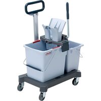 Тележка уборочная Vileda Professional Система УльтраСпид Про двухведерная 1х25 л + 1х10 л с отжимом на платформе с транспортировочной ручкой (арт. производителя 147209)