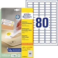 Этикетки самоклеящиеся удаляемые Avery Zweckform (L4732REV-25) 35,6х16,9  мм 80 штук на листе белые (25 листов в упаковке)