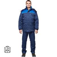 Куртка рабочая зимняя мужская з08-КУ с СОП синяя/васильковая (размер  48-50, рост 170-176)