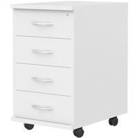 Тумба подкатная Imago ТМ-4А с замком (белый, 412х450х702 мм, 4 ящика)
