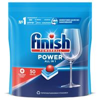 Таблетки для посудомоечных машин Finish Powerball Power (50 штук в  упаковке)