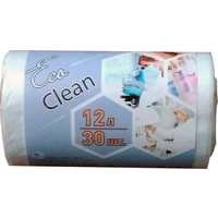 Мешки для мусора на 12 л Ecoclean белые (ПНД, 6 мкм, в рулоне 30 шт,  32х50 см)