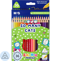 Карандаши цветные M&G So Many Cats 36 карандашей 36 цветов  трёхгранные