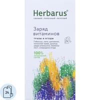 Чайный напиток ягодный травяной Herbarus Заряд витаминов 24 пакетика
