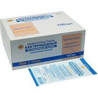 Пластырь бактерицидный Leiko plaster 10 x 4 см на полимерной основе  (телесный, 100 штук)