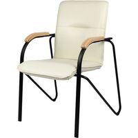 Конференц-кресло Easy Chair Samba Black бежевый/бук (экокожа,  металл  черный)