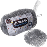 Губка-мочалка для тефлона КонтинентПак металлическая 9x9 см 14 г (10  штук в упаковке)