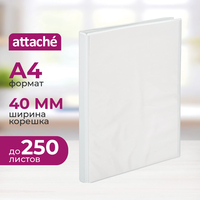 Папка Панорама на 4-х кольцах Attache 40 мм белая до 250 листов