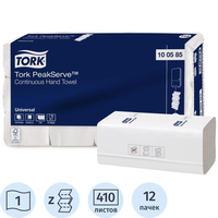 Полотенца бумажные листовые Tork H5 Z-сложение 1-слойные белые 12 пачек  по 410 листов (100585)