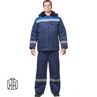 Куртка рабочая зимняя мужская з32-КУ с СОП синяя/васильковая из смесовой  ткани (размер 48-50, рост 170-176)
