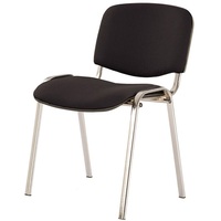 Стул офисный Easy Chair ИЗО/ISO чёрный ткань металл хромированный,  поперечина (диаметр) 18 мм (9745)