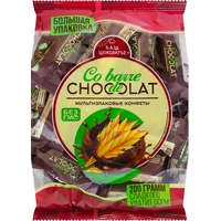 Конфеты шоколадные Co barre de Chocolat мультизлаковые с темной  кондитерской глазурью 200 г