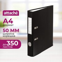 Папка-регистратор Attache 50 мм чёрная ПВХ/бумага с защитным уголком