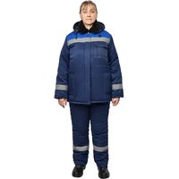 Куртка рабочая зимняя женская з32-КУ с СОП синяя/васильковая из ткани  грета (размер 44-46, рост 158-164)