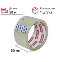 Клейкая лента упаковочная Attache 50 мм x 50 м 40 мкм прозрачная