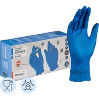 Перчатки КЩС Manipula Specialist Эксперт DG-022 нитриловые неопудренные  особопрочные синие (размер 9-L, 100 штук/50 пар в упаковке)
