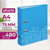 Папка-регистратор Attache Fantasy 75 мм голубая ламинированный  картон/бумага