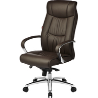 Кресло для руководителя Easy Chair EChair-534 TL коричневое (натуральная  кожа с компаньоном, металл)