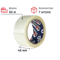 Клейкая лента упаковочная Unibob 600 48 мм x 66 м 45 мкм прозрачная