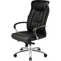 Кресло для руководителя Easy Chair EChair-534 TL чёрное (натуральная  кожа с компаньоном, металл)