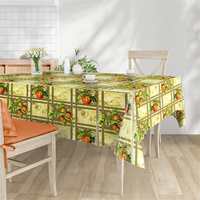 Скатерть клеенка на стол Kitchen World Яблоки на ветках 140х180 см ПВХ  разноцветная