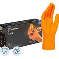Перчатки одноразовые GOGRIP ORANGE нитриловые неопудренные особопрочные   оранжевые (размер M, 50 штук/25 пар в упаковке)
