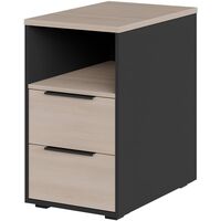 Тумба приставная K-Loft (дуб скандинавский/графит, 436х670х752 мм, 2  ящика)