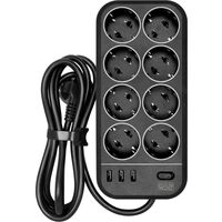 Сетевой фильтр Powercom SP-08 USB03AB на 8 розеток 1.8 метра