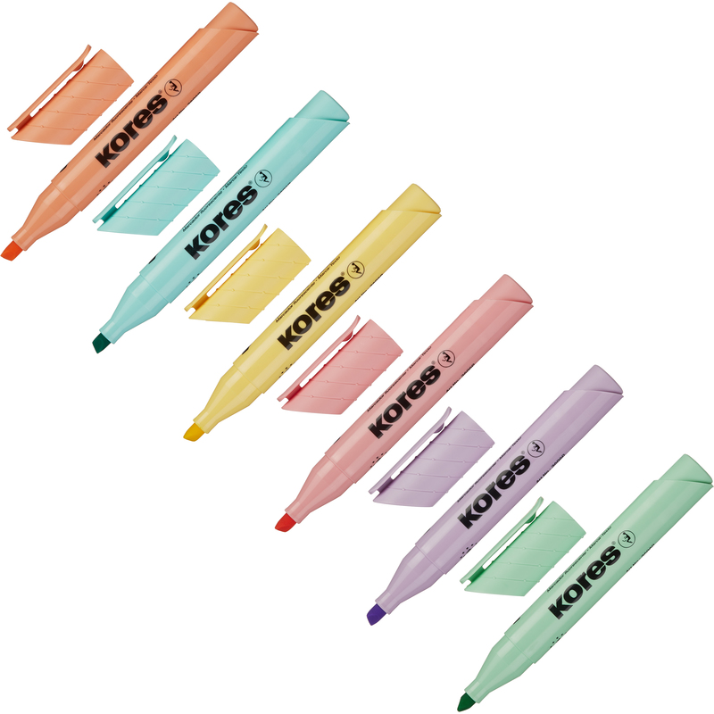 Набор текстовыделителей Kores High Liner Plus (толщина линии 1-5 мм, 6 цветов) – выгодная цена – купить товар Набор текстовыделителей Kores High Liner Plus (толщина линии 1-5 мм, 6 цветов) в интернет-магазине Комус