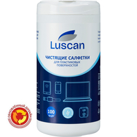 Салфетки влажные для пластиковых поверхностей LUSCAN (Attache Selection)  с антистатическим эффектом (100 штук в тубе)