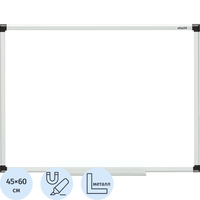 Доска магнитно-маркерная Attache (Attache Economy) Ultra Black 45x60 см  односекционная с лаковым покрытием (полочка для маркеров)